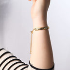 WOWORAMA Adjustable Slider Bracelets for Women Bar Friendship Bangle Bracelet for Women Gold/White Gold/Rose Gold Bolo Bracelet - color: Hammered Bar-Gold