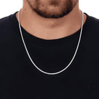 2.5mm/4mm Silver Wheat Chain for Men Women, Mens Silver Plated Over Stainless Steel Wheat Chain - color: Silver-2.5mm, size: 22 Inches
