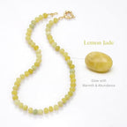 KissYan Beaded Gemstone Necklace for Women, Natural Stone Beach bead Necklace, 18" Boho Summer Handmade Jewelry Gifts - color: Lemon Jade