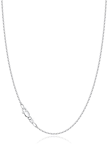 Jewlpire 18k Gold Plated 925 Sterling Silver Chain Necklace for Women, 1.2mm Cable Chain Necklace Thin & Dainty & Sturdy Women's Chain Necklaces 14/16/17/18/20/22/24 Inch - color: 925 Sterling Silver, size: 18 Inch