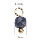 Beadia Natural Faceted Cube Stone Charms 4mm 30pcs with Untarnish Metal Accessories Loose Square Beads for DIY Jewelry Making - color: Lapis Lazuli