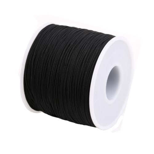 0.5mm 150Yards Nylon String Cord Braided Beading Thread for DIY Crafts Friendship Bracelets Pendant Chinese Lucky Knotting Macrame Necklaces,Jewelry Making (Black) - color: Black, size: 0.5MM