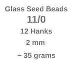 11/0 Glass Seed Beads, 12 String Hanks, Small Craft Beads, 2 mm (Dark Orange) - color: Dark Orange