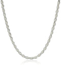 Amazon Essentials Sterling Silver Diamond Cut 14 Inches Rope Chain Necklace - color: Silver, size: 30"