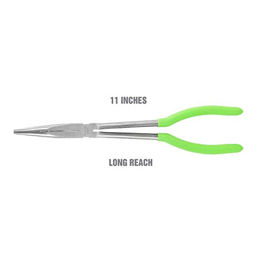 OEMTOOLS 22621 Needle Nose Pliers 11 Inch, Long Needle Nose Pliers, Rust Resistant, Heat-Treated Steel Construction, Automotive, Construction, and Jewelry Making Tools - style: 11 inch long nose pliers