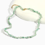 Raw Crystal Necklaces for Women 5-8mm Handmade Natural Stone Necklace Beaded Choker Necklace Healing Crystal Necklace Gemstone Necklace Raw Crystal Beaded Necklace for Her - style: Jade