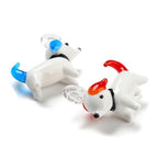 FASHEWELRY 5Pcs Handmade Cartoon Dog Lampwork Glass Pendants 3D Animals Glass Charms for DIY Jewelry Making - color: Dog