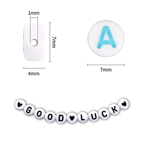1400pcs Letter Beads, 4x7 mm Acrylic Alphabet Beads, Beads for Jewelry and Bracelet Making, in 28 Grid Box (White and Colorful) - color: White Beads Colorful Letter
