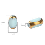 Glass Rice Beads Peacock Green 4x6mm 50pcs Faceted Oval Golden Edge Crystal Loose Beads for DIY Craft Jewelry Making - color: Peacock Green