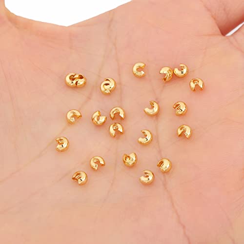 BEADIA 18K Gold Plated Open Crimp Beads Non Tarnish 3.6mm 300pcs for Jewelry Making Findings - color: Open Crimp Beads Gold, size: 3.6mm