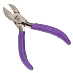 The Beadsmith Mini Series Side Cutter Tool – Accurately Cut Wire & Metal – 3-Inches, Purple Comfort Grip Handle, Single Leaf Spring, Polished Steel Head – Tools for Jewelry Making - style: Side Cutter