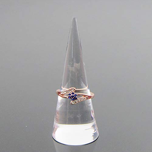 2 Pcs Clear Cone Shape Acrylic Ring Display Holder Finger Ring Stand Jewelry Display Support Ring Showing Organizer