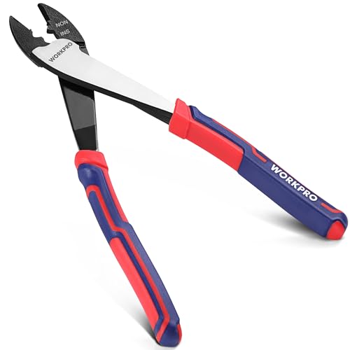 WORKPRO 9.5" Wire Cutter/Crimper, Wire Crimping/Cutting Tool for 10-22 AWG Terminals and Connectors, Designed for Insulated and Non-Insulated Connections