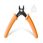 VCELINK Micro Precision Wire Cutter Spring Loaded, 5-Inch Flush Cutter Pliers, Nippers, Small Side Cutter for Electronics, Zip Ties, Craft and Jewelry, Orange - color: Orange
