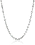 Amazon Essentials Sterling Silver Diamond Cut 14 Inches Rope Chain Necklace - color: Silver, size: 18"
