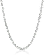 Amazon Essentials Sterling Silver Diamond Cut 14 Inches Rope Chain Necklace - color: Silver, size: 18"