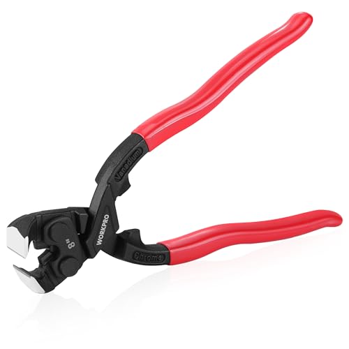 WORKPRO 8 Inch Nail Puller Pliers, High Leverage End Cutting Pliers with Gripping Jaws, Durable CR-V Construction, Ergonomic Handles - for Pulling, Cutting, Gripping Nails or Wires