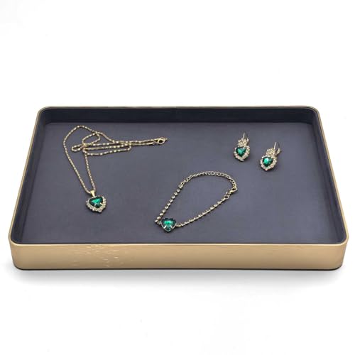 Metal Jewelry Tray, Valet Tray, Bedside Table and Desktop Organizer. It is Stackable and can be Used to Display Watches, Rings, Earrings and Bracelets（Blue） - color: Blue