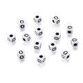 KISSITTY 240pcs Opaque Acrylic Letter Q Cube Beads Bulk White Plastic Initial Alphabet Square Loose Spacer Beads for Bracelet Necklace DIY Name Jewelry Making Supplies Hole: 1.8mm - color: Letter Q#White and Black