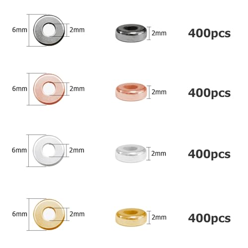ZSFLZS 1200pcs 6mm Flat Round Spacer Beads for Bracelets Making, Heishi Polymer Flat Disc Spacer Bead for Jewelry Making, Spacer Beads for Bracelets Clay Beads for Jewelry Making - size: 1200pcs(Disc spacer)