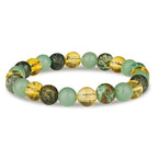 Crystal Vibe 8mm Beaded Bracelets For Women Men - Healing Crystal Bracelet - Adjustable Size - color: wealth