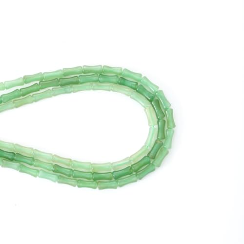 5x12mm Natural Green Aventurine Stone Bamboo Shape Gem Healing Energy Loose Spacer Beads for DIY Necklace Bracelet Earring - color: Green Aventurine