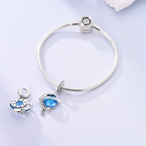 LAZA Charms for Bracelets 925 Sterling Silver Butterfly Summer Travel Ocean Lucky Charm Beads Pendant Jewelry for Women Mom - color: Zircon Star Moon