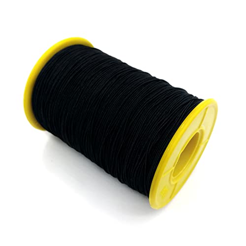 Amaney 500m 0.5mm Black Elastic Cord Beading Threads Stretch String Fabric Crafting Cords for Jewelry Making - size: 0.5mm, style: Black