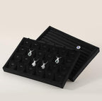 Stackable Jewelry Trays, Velvet Earring Box,Premium Necklace Box,Luxury Jewelry Display Case,Black Pendant Trays - color: Black, size: 24 Grid Pendant Tray