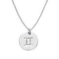 925 Sterling Silver Zodiac Necklace Disc Charm Necklace Gift for Your Wife Girlfriend or Family Member - style: Gemini