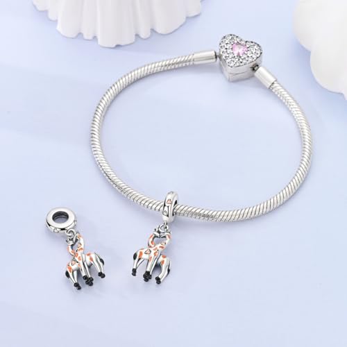 LAZA Charms for Bracelets 925 Sterling Silver Butterfly Summer Travel Ocean Lucky Charm Beads Pendant Jewelry for Women Mom - color: Love Giraffe