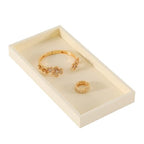 Dark Blue Jewelry Display Tray Ring Necklace Earring Bangle Organizer Multifunctional Storage Case for Jewelry Showcase (Long Empty Tray(beige)) - color: 22-Bracelet Chain Tray