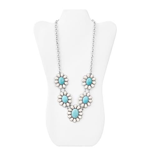 MOOCA White Faux Leather MDF Wood Jewelry and Necklace Easel Display Stand, Set of 6 - color: White Faux Leather, 6 pcs