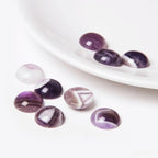 20pcs 4-12mm Amethyst Cabochon Beads, Purple, SI1 Clarity, Untreated, 51.2ct Total Weight, Loose Beads for Jewelry Making - color: Amethyst, size: 4mm