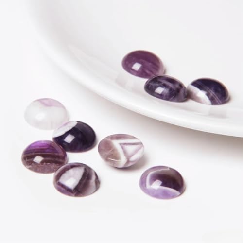 20pcs 4-12mm Amethyst Cabochon Beads, Purple, SI1 Clarity, Untreated, 51.2ct Total Weight, Loose Beads for Jewelry Making - color: Amethyst, size: 4mm