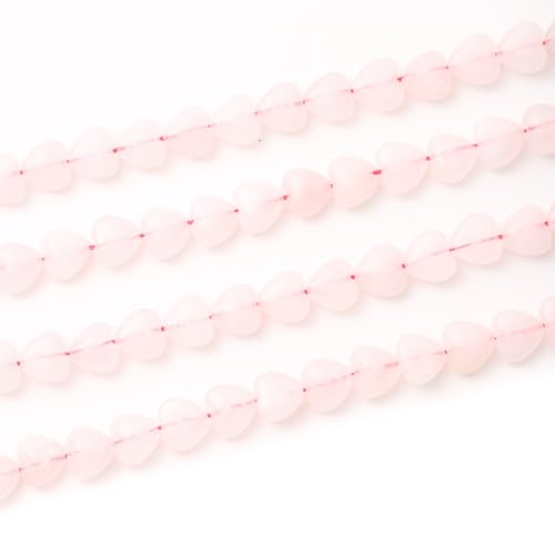 10mm Natural Rose Quartz Stone Beads Heart Shape DIY Loose Gemstone Energy Healing Crystal Charms for Jewelry Making Handmade - color: Rose Quartz
