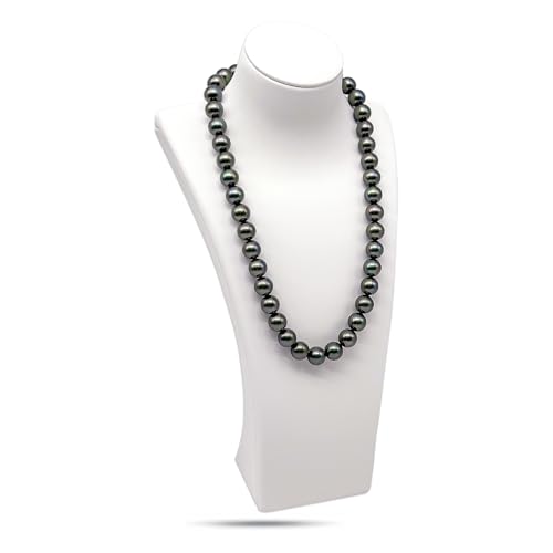 10" Jewelry Necklace Display Stand for Vendors - Mannequin Bust Chain Holder - Satin-Finish Faux Leather - Medium (White) - color: White, size: 10" - Medium