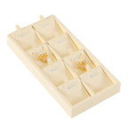 Dark Blue Jewelry Display Tray Ring Necklace Earring Bangle Organizer Multifunctional Storage Case for Jewelry Showcase (Long 8 Grids Pendant Tray(beige)) - color: 26-Pendant Tray