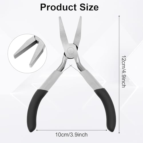 Flat Nose Pliers Jewelry Pliers 5 Inch Mini Wire Cutters Smooth Jaw Plier for Bending Straightening Ring Opening