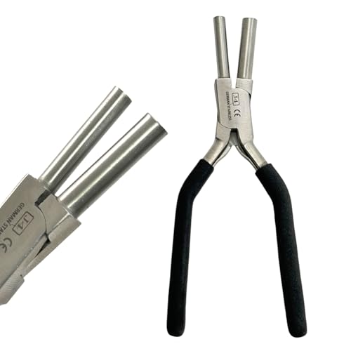 Medium Loop Wire Wrapping Pliers 7mm & 9mm, Round Nose, with PVC Non-Slip Handle | Stainless Steel Jewelry Loop and Hoop Making Pliers | Loop Connector, Bail, Hooks