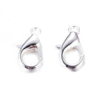 HDSupplies 100 Pieces - Lobster Clasps - Bright Silver Tone - 12x6mm w/ 1.2mm Hole - color: Bright Silver Tone, size: 12x6mm