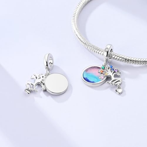 LAZA Charms for Bracelets 925 Sterling Silver Butterfly Summer Travel Ocean Lucky Charm Beads Pendant Jewelry for Women Mom - color: Starry Night Tree