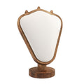 TANG SONG 8.27" Walnut Wooden Base Leather Soft Mat Necklace Display Stand Jewelry Organizer Holder (Walnut-White) - color: Walnut - White