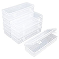 8 Pack Rectangular Clear Plastic Storage Containers Box with Hinged Lid for Beads and Other Small Craft Items (6.89 x 2.56 x 1.38 inch) - size: 6.89 x 2.56 x 1.38 inch