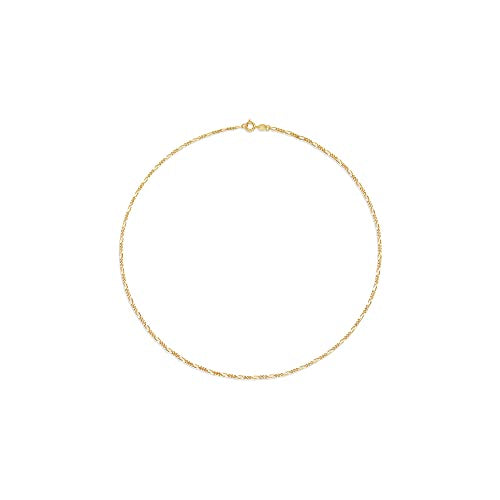 Amazon Essentials 14k Gold or Sterling Silver Plated Figaro Chain Necklace - color: Yellow Gold, size: 16", style: 2 mm