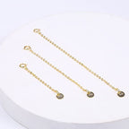 14K Gold Necklace Extenders 925 Sterling Silver Necklace Bracelet Ankle Extender Chain Extensions for Jewelry Making（2 3 4 inch） - style: 14K Gold-Round Tag