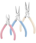 Mr. Pen- Pliers for Jewelry Making, 3 Pack, Chain Nose, Round Nose Pliers Set and Wire Cutter for Beading, Wire Wrapping, Jump Rings, Jewelry Repair, Crafting, DIY - color: Pastel