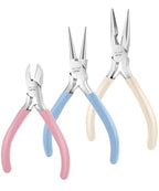 Mr. Pen- Pliers for Jewelry Making, 3 Pack, Chain Nose, Round Nose Pliers Set and Wire Cutter for Beading, Wire Wrapping, Jump Rings, Jewelry Repair, Crafting, DIY - color: Pastel