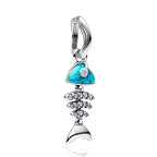 S925 Bead Dangle Charms for Bracelets Necklaces, Compatible with Pandora, Jewelry Making - style: Fishbone Charms