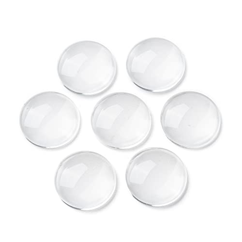 Craftdady 200Pcs Transparent Clear Glass Cabochons 17.5-18mm Flat Back Half Round Dome Tiles for Photo Pendant Jewelry Craft Making - color: Transparent Clear, size: 18mm Round